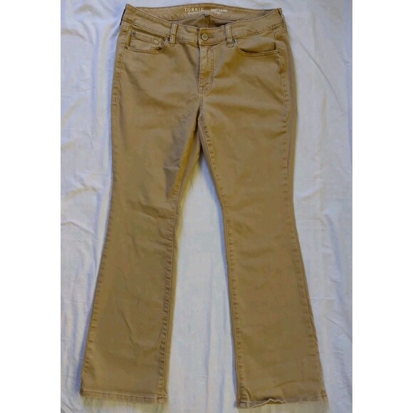 Torrid Denim - Torrid Perfect Slim Boot Super Soft Khaki Tan Jeans Stretch Women's Size 12R